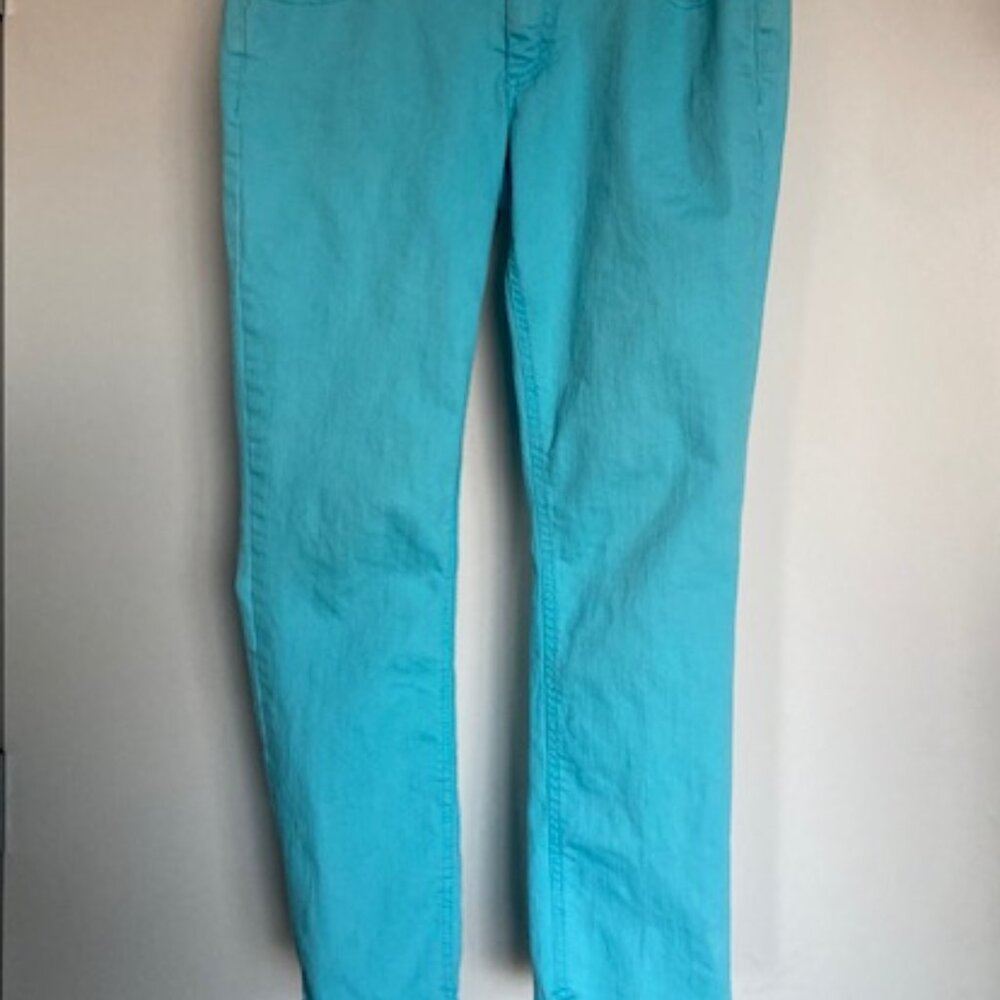 Turquoise stretch skinny jeans